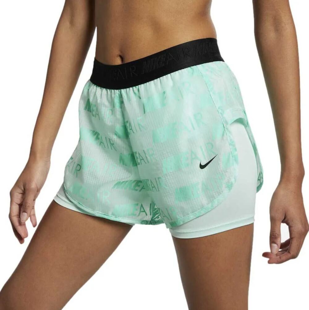 Nike Air 2-in-1 Athletic Running Shorts Lined Mint Green Womens Size Medium